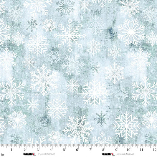 Studio E Snowburst 8398-61 Breeze blue quilting cotton fabric