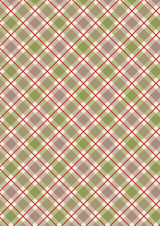 Lewis & Irene Celtic Christmas Highland check tartan-style print, C132B cotton fabric