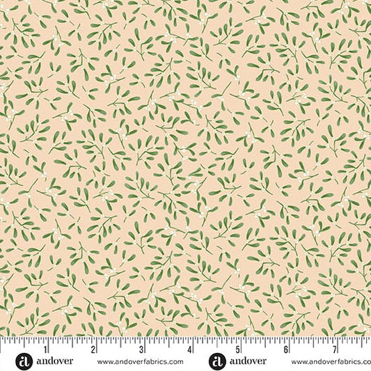 Andover - Makower UK - Country Christmas - Mistletoe Cream 235-Q