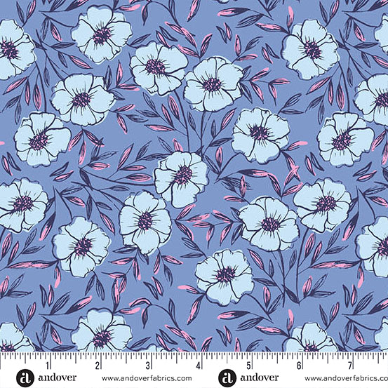 andover Denim Bouquet Bliss 1567B Petals and Stitches by Stephanie Organes