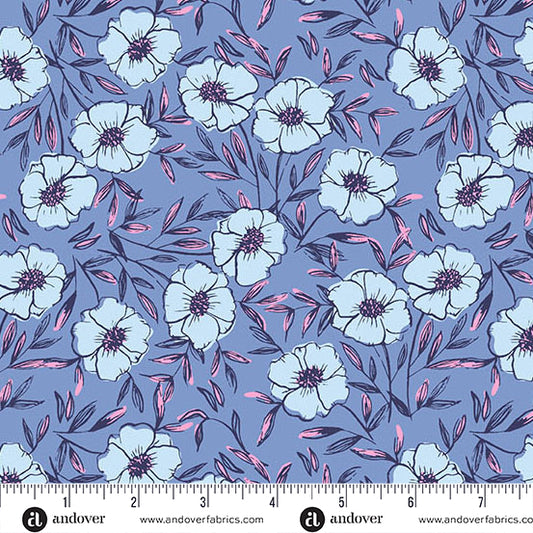 andover Denim Bouquet Bliss 1567B Petals and Stitches by Stephanie Organes