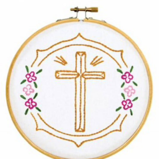 Cross 6 inch hoop embroidery kit