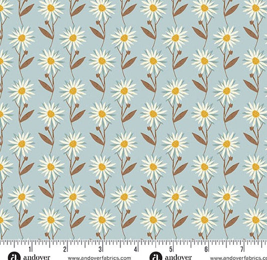 Andover Flourish Daisy Dream Blue 1624B quilting fabric