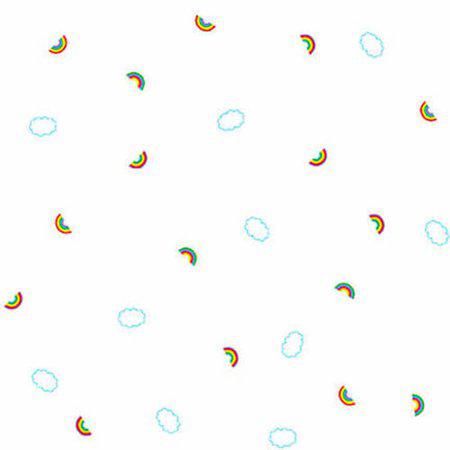 Blank Lower the Volume Rainbows 1947-01 White quilting fabric