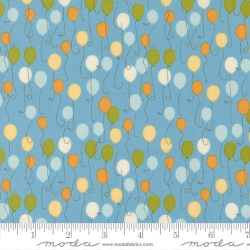 Moda Animal Park Fun Bluebird 20961 12 blue zoo quilting cotton
