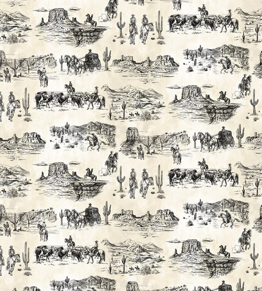 In The Beginning Fabrics 2SWM-1 cream toile quilting cotton
