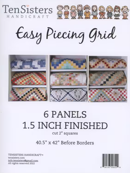Ten Sisters EasyPiecing grid panels 6-pack 1.5-inch finished squares
