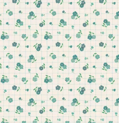 Poppie Cotton Farmhouse Fancy Teal Tea Towel quilting cotton