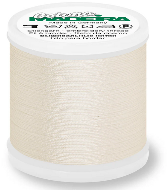 Madeira Cotona 30wt thread in Cream #738