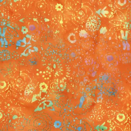 Laura Heine Boho Blooms Flowering Carotene quilting fabric