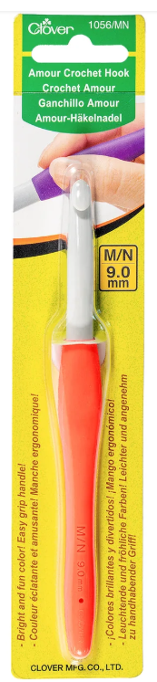 Clover aluminum crochet hook 9.0mm size M N