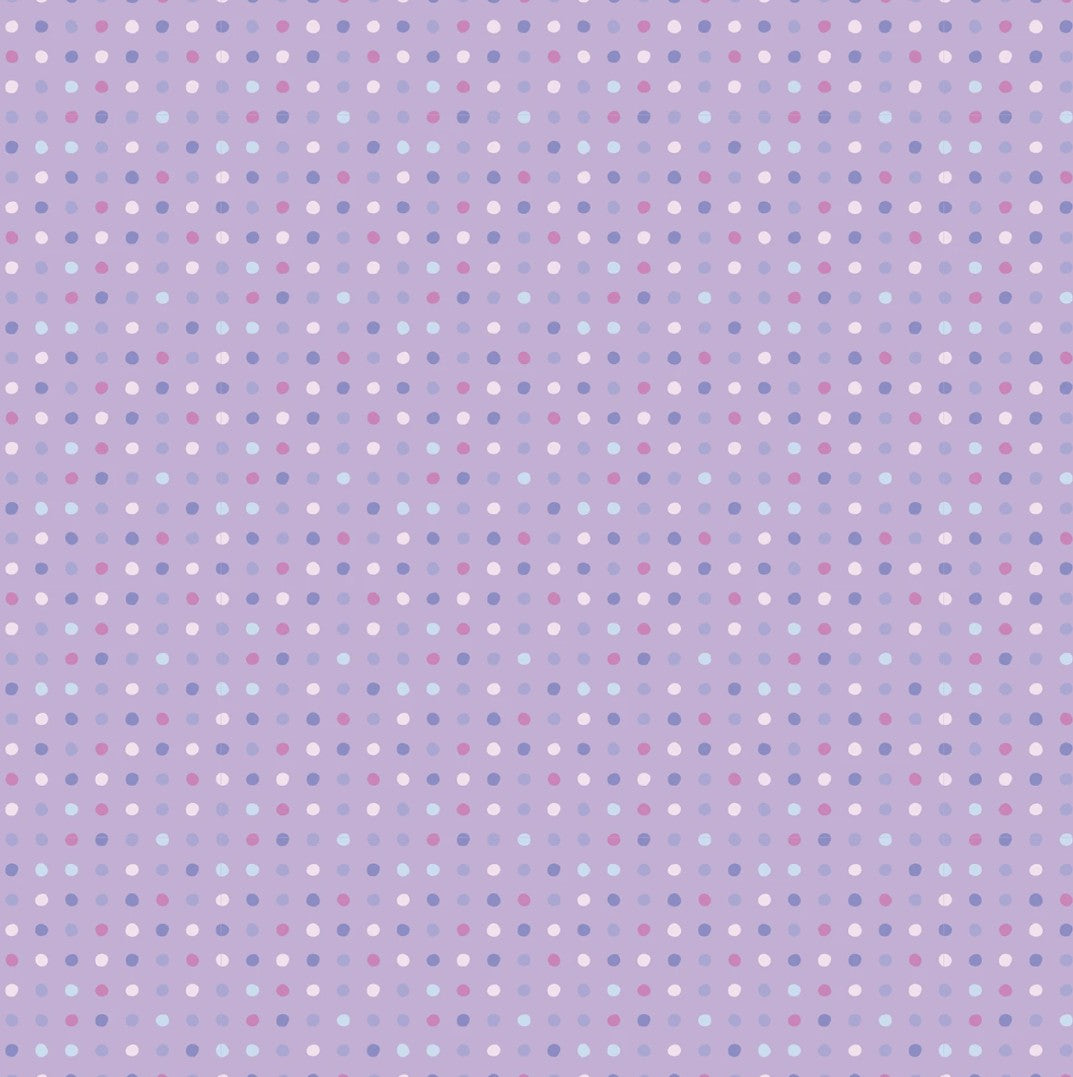 Poppie Cotton Purple Seeing Spots polka dot quilting cotton fabric