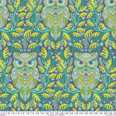 Tula Pink Full Moon Forest II Hootie Patootie Starlight owl print quilting fabric