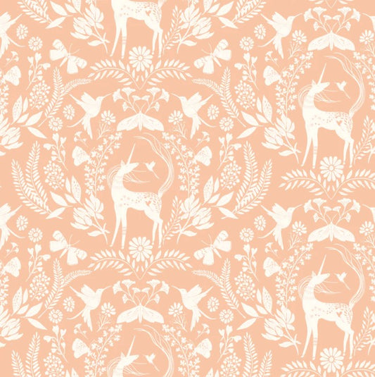 Poppie Cotton Enchanted Peach cotton quilting fabric