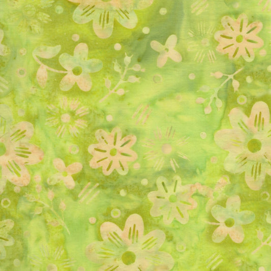 Spring Fling Garden Green Pistachio hand-dyed batik quilting cotton by Lumin Fabrics