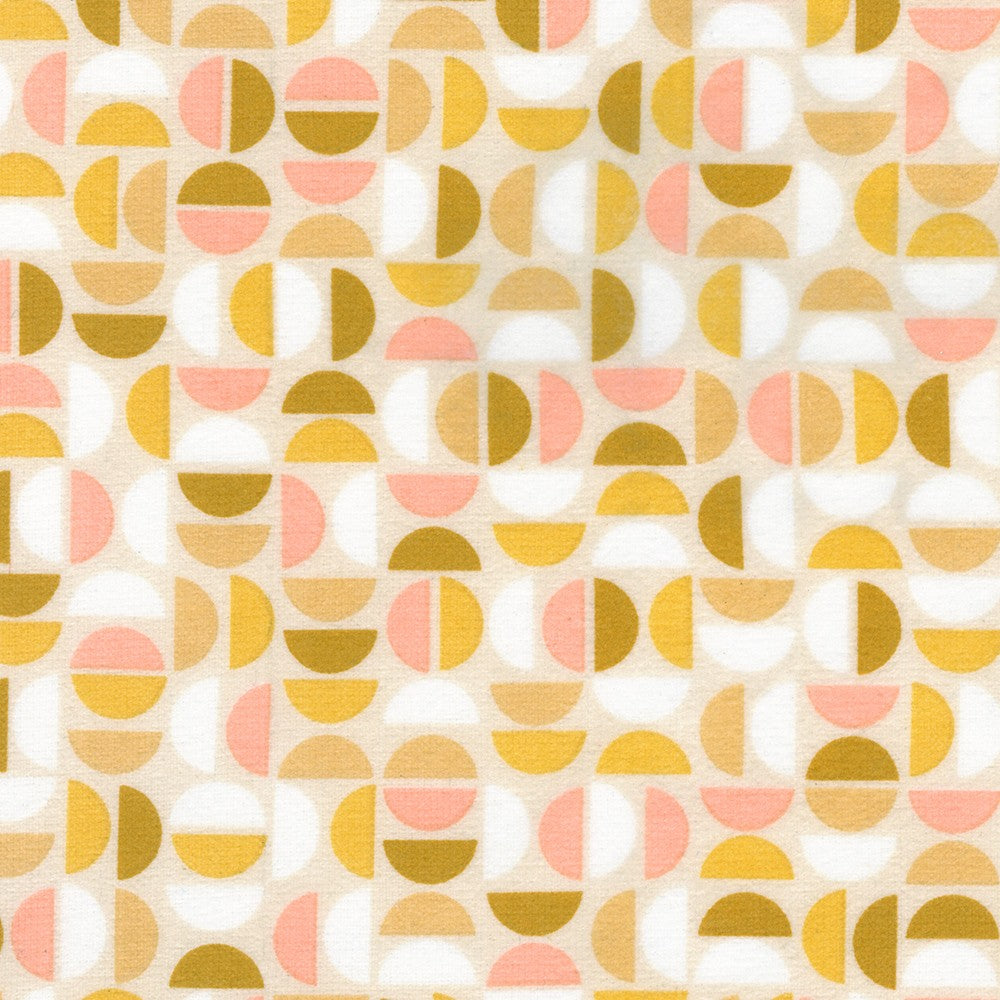 Robert Kaufman Cozy Cotton Flannel Half Circle Natural flannel