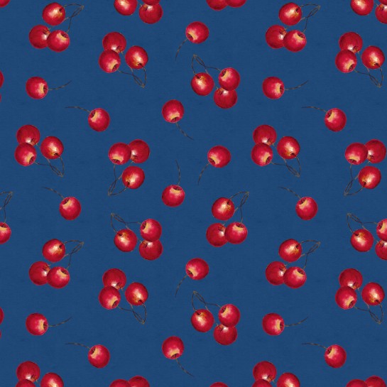 Lumin Patchwork Picnic navy cherries W105-014-573 quilting cotton