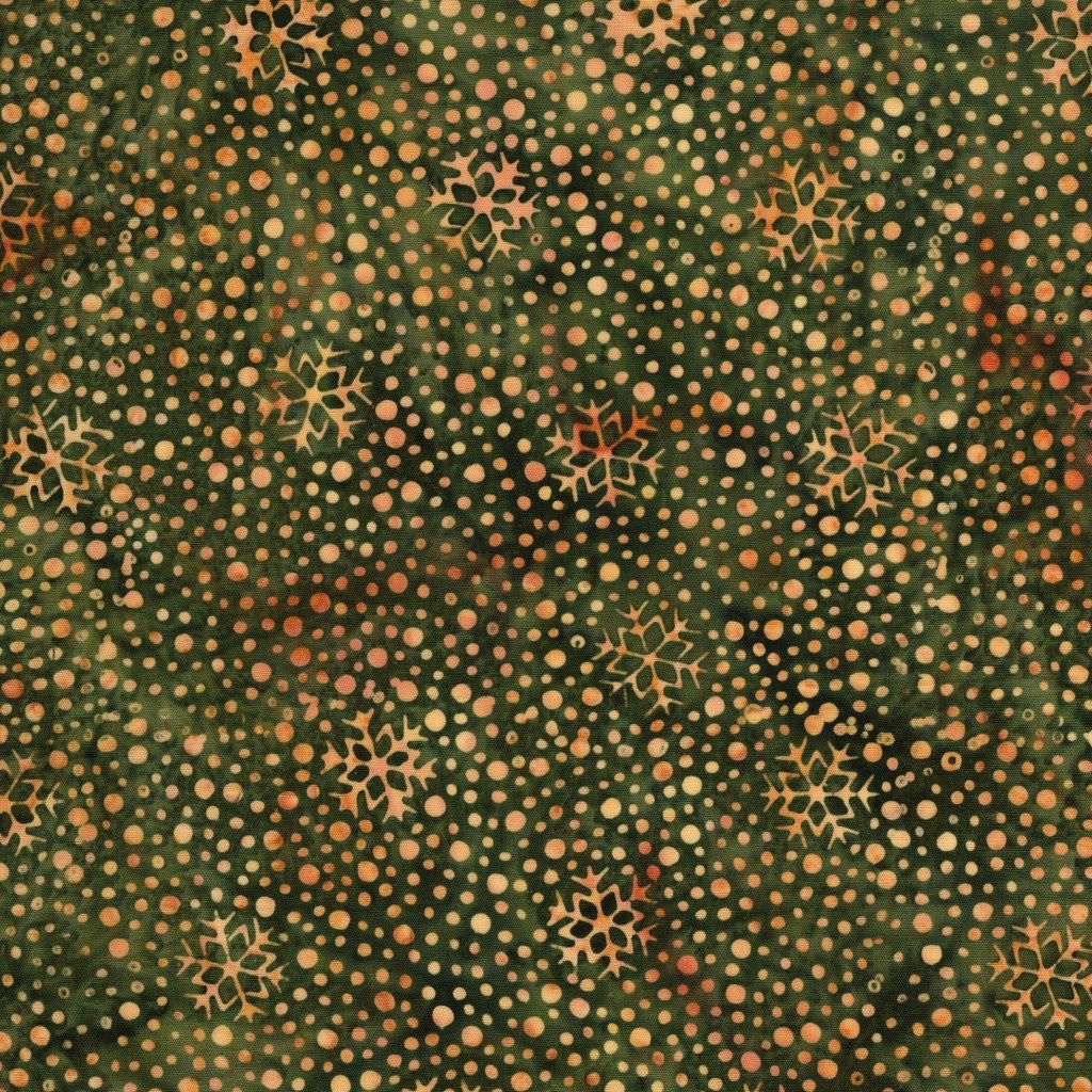 Lumin Fabrics - Jerry Khiev - Holiday Follies - Snowflakes and Dots - Green Avocado