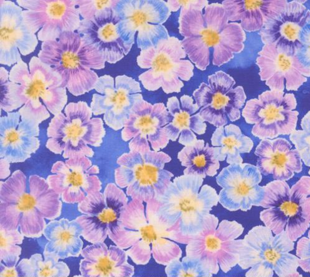 Moda Delphinium Janet Clare Dark Blue Florals quilting cotton fabric