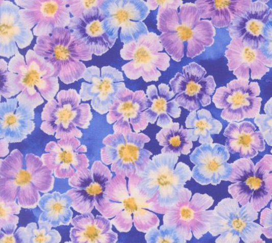 Moda Delphinium Janet Clare Dark Blue Florals quilting cotton fabric