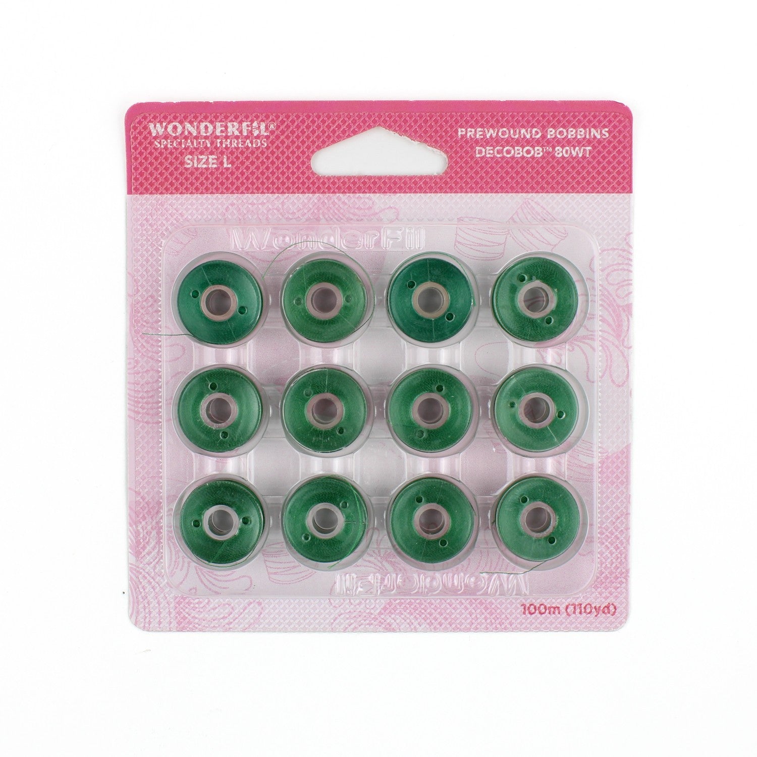 WonderFil Decobob prewound bobbin evergreen DB501 80wt Size L