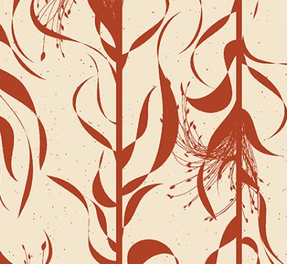 Benartex Broomcorn Orange Natural Wishflower quilting cotton fabric