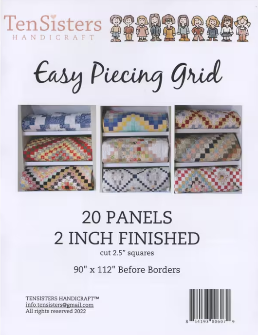 Ten Sisters EasyPiecing grid panels 20-pack 2-inch finished squares