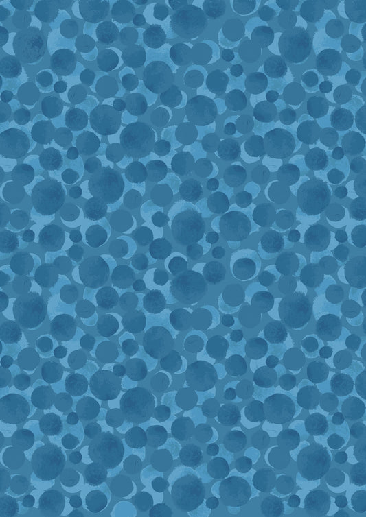 Lewis Irene Bumbleberries Cornish Blue BB016 quilting cotton