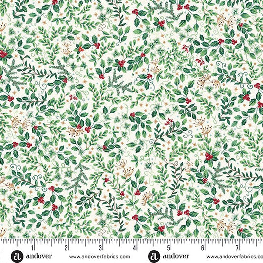 Andover - Makower UK - Country Christmas - Evergreen Cream 234-Q
