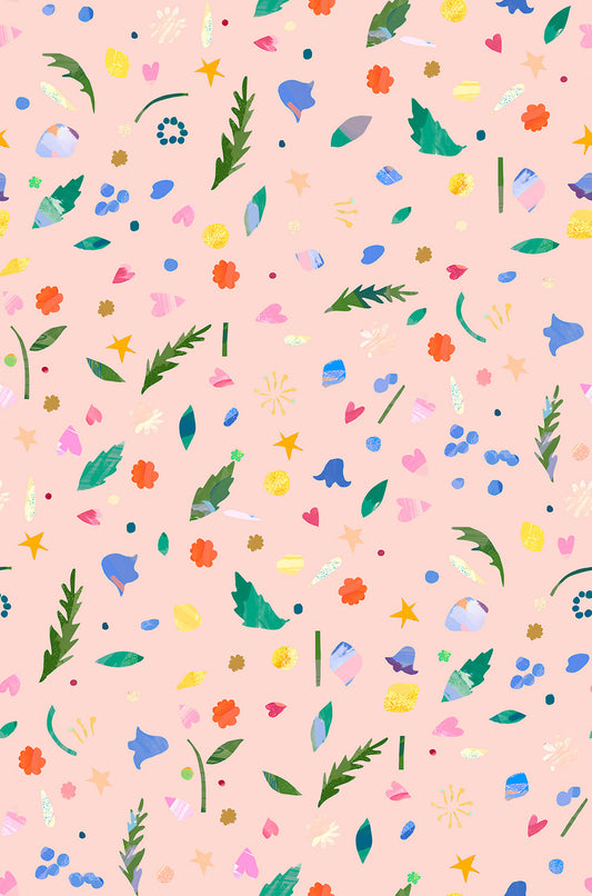 Lewis Irene Flower Market Petal Confetti Blush WB068 quilting cotton
