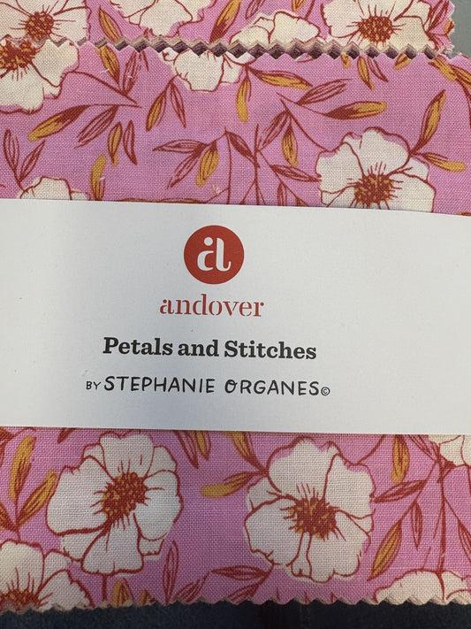 Andover Petals and Stitches charm pack precut 5-inch squares