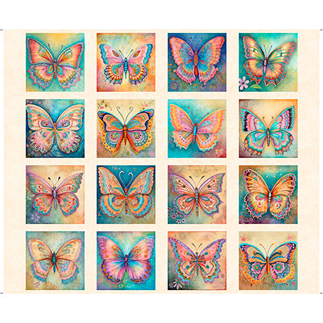 Spring Bling Butterfly Picture Multi QT Fabrics