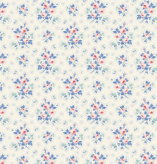 Tilda Something Blue First Kiss Cream quilting cotton fabric