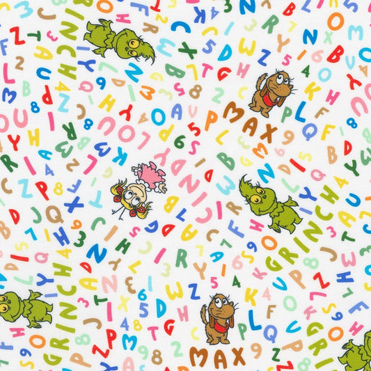 Robert Kaufman Little Grinch licensed Dr. Seuss Christmas cotton in Multi, SKU ADED-23874-205