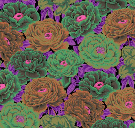 Kaffe Fassett Tibetan Peony Dark quilting fabric