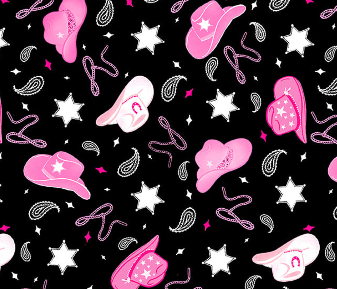 Saddle Up to the Disco 4375-99 Black cotton quilting fabric