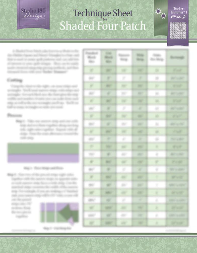 Deb Tucker's Studio 180 Design - Shaded Four Patch Technique Sheet