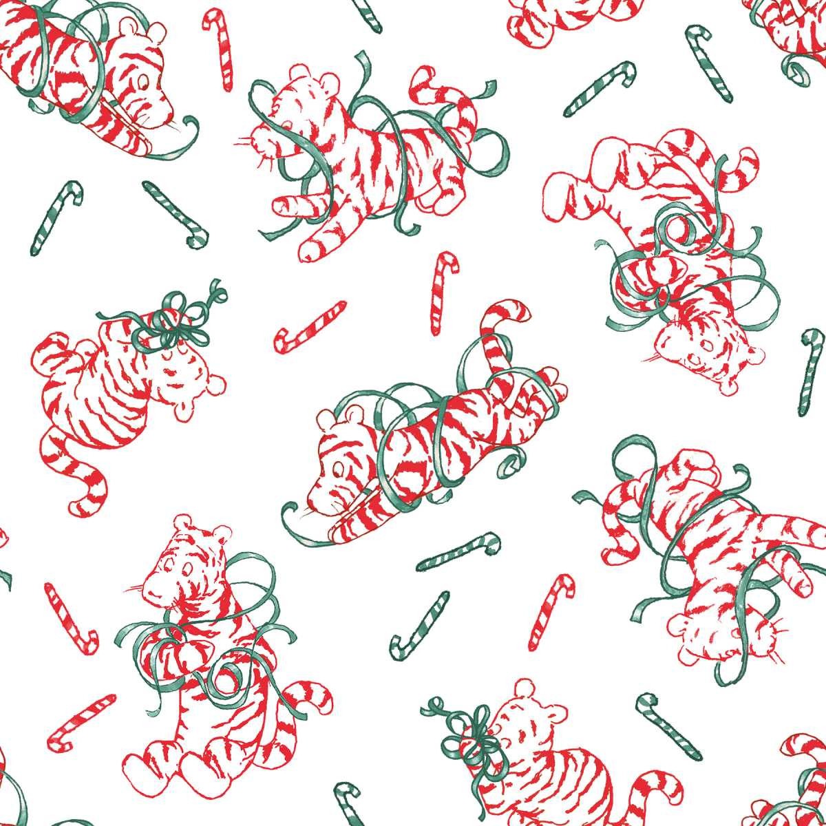 Studio E - 9104-08 White/Red || Christmas at Pooh Corner