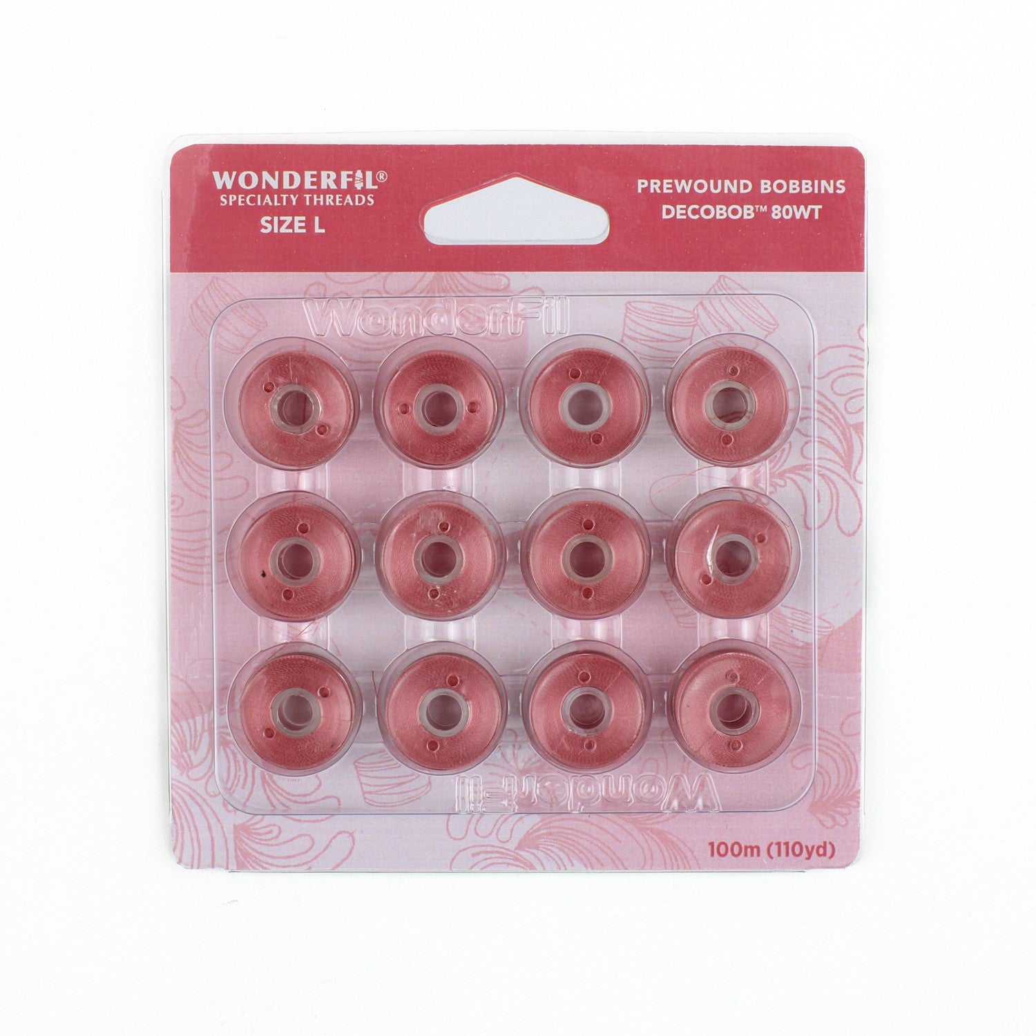 WonderFil Decobob prewound bobbin dusty rose DB221 80wt Size L