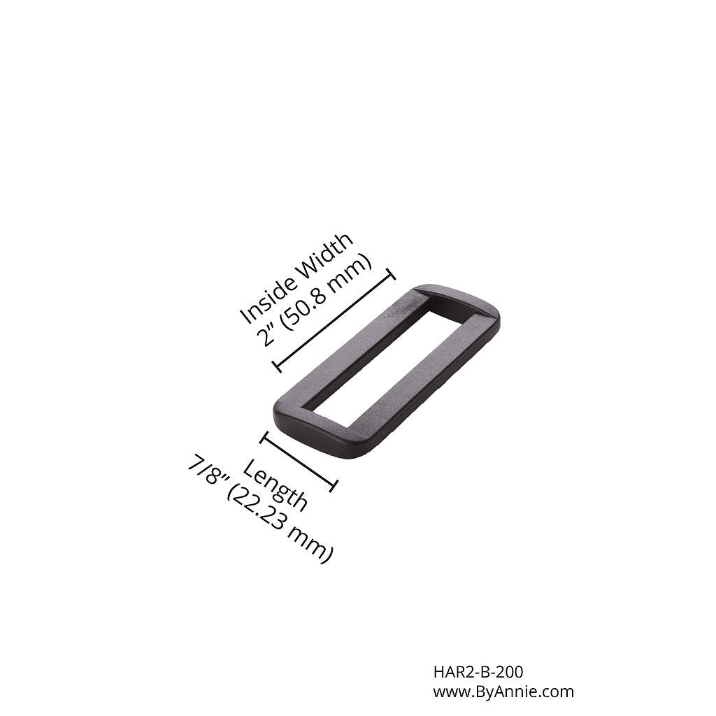 2 inch Rectangle Ring Black Plastic bag hardware notion