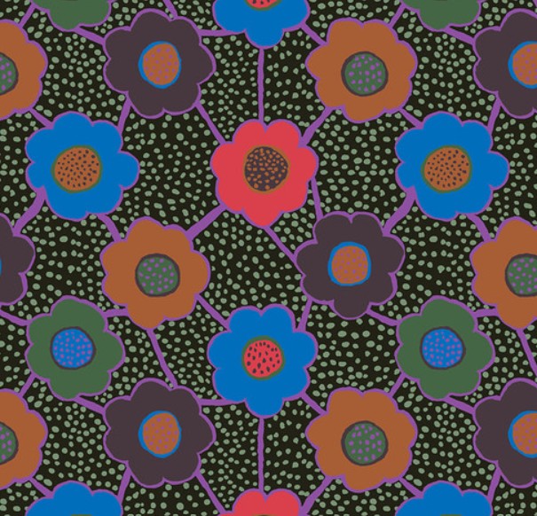 Kaffe Fassett Floral Connections Dark quilting fabric