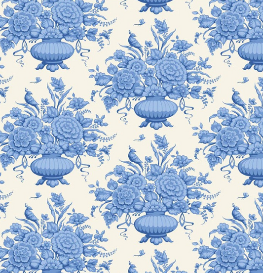 Tilda Something Blue Afina Blue quilting cotton fabric