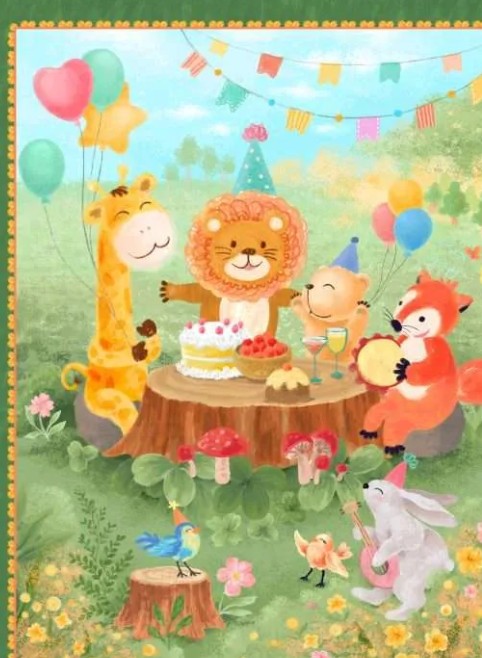 Oasis It's a Party 1 yard panel 59-8511 quilting fabric