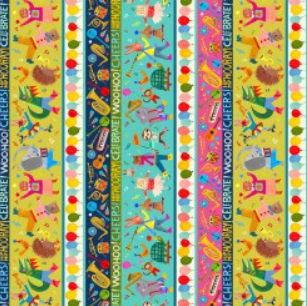 Michael Miller - Joyful Jamboree - Streamer Stripes - DDC12883-MULTI-D