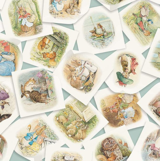 Riley Blake Peter Rabbit Friends Main Blue quilting fabric