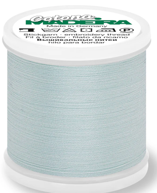 Madeira Pale Aqua Cotona 80wt thread spool no. 744