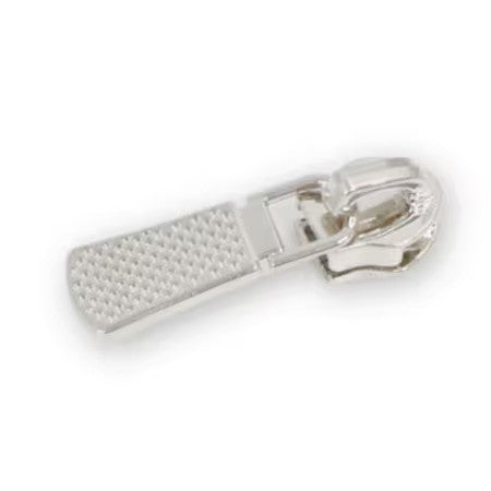 Four nickel textured zipper pulls for size 5 zippers