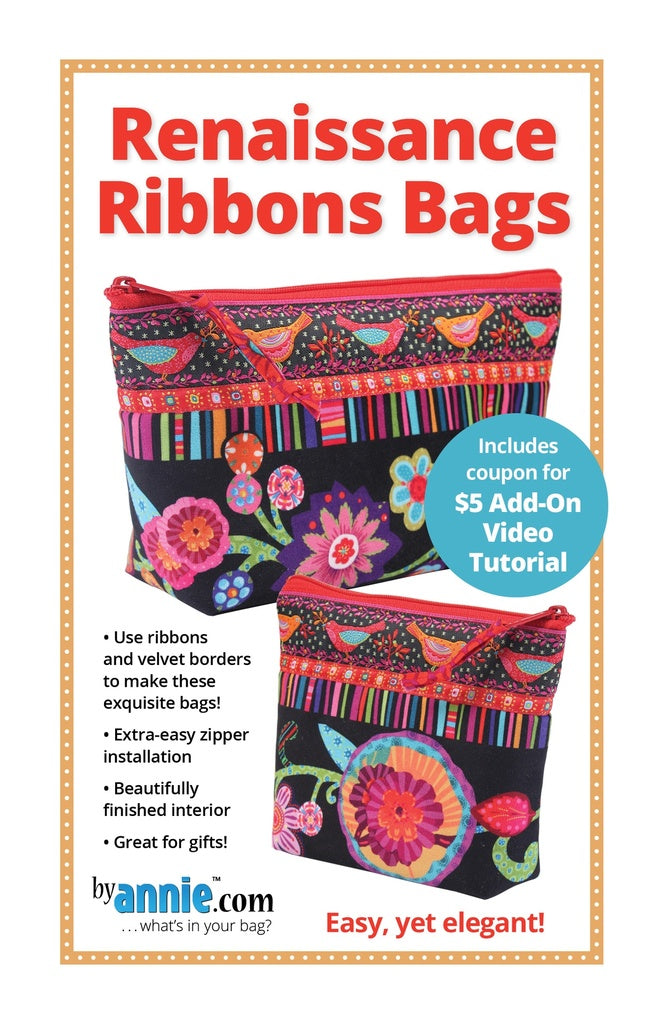 Renaissance Ribbons Bags pattern by ByAnnie quilting