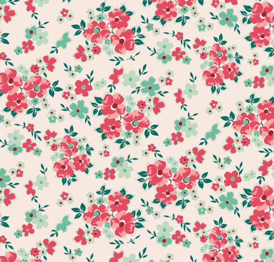 Riley Blake - Berry & Sage - Lori Holt - Floral Latte C17388 Fabric