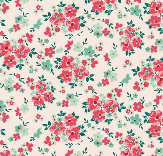 Riley Blake - Berry & Sage - Lori Holt - Floral Latte C17388 Fabric